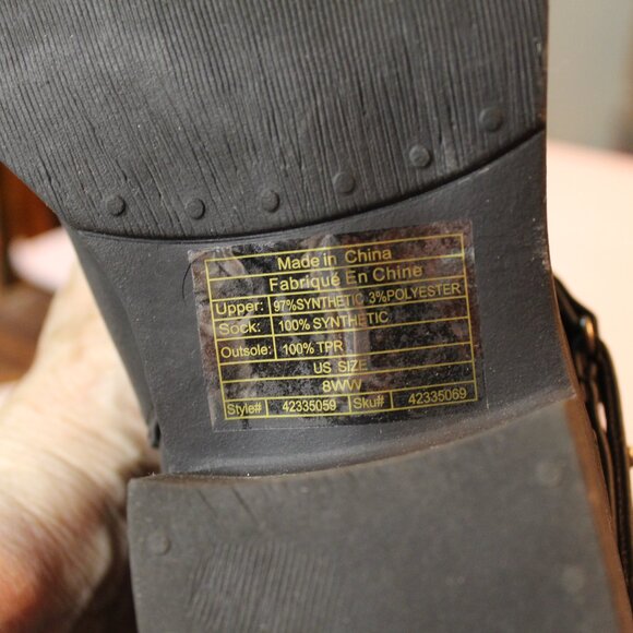 Torrid Slouch Boots Moto Grunge New with tag on bottom Faux Leather 8WW - Picture 12 of 13